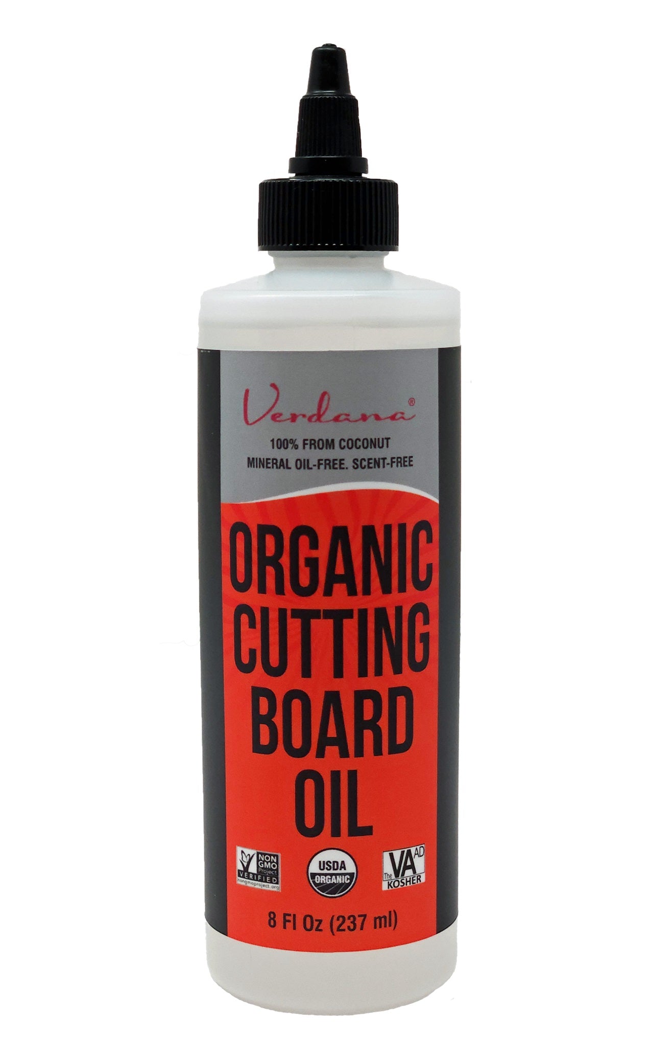 Verdana Organic Cutting Board & Butcher Block Oil – Food Grade Kosher Non-GMO – 100% Coconut Derived - 8 Fl Oz