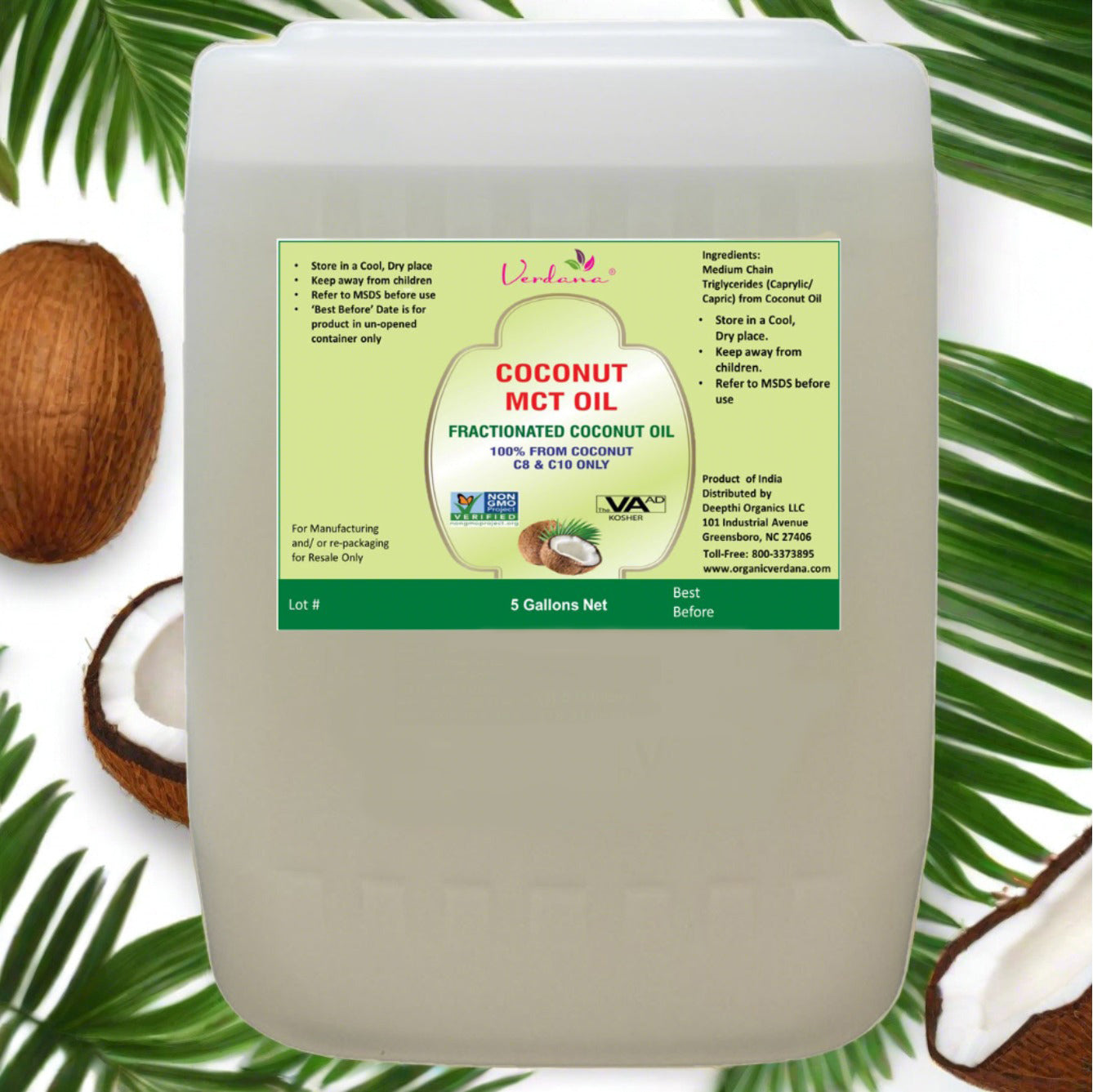 MCT Oil Bulk Wholesale - Choose From 3 Types - Organic Coconut MCT, Regular Coconut MCT and Palm MCT