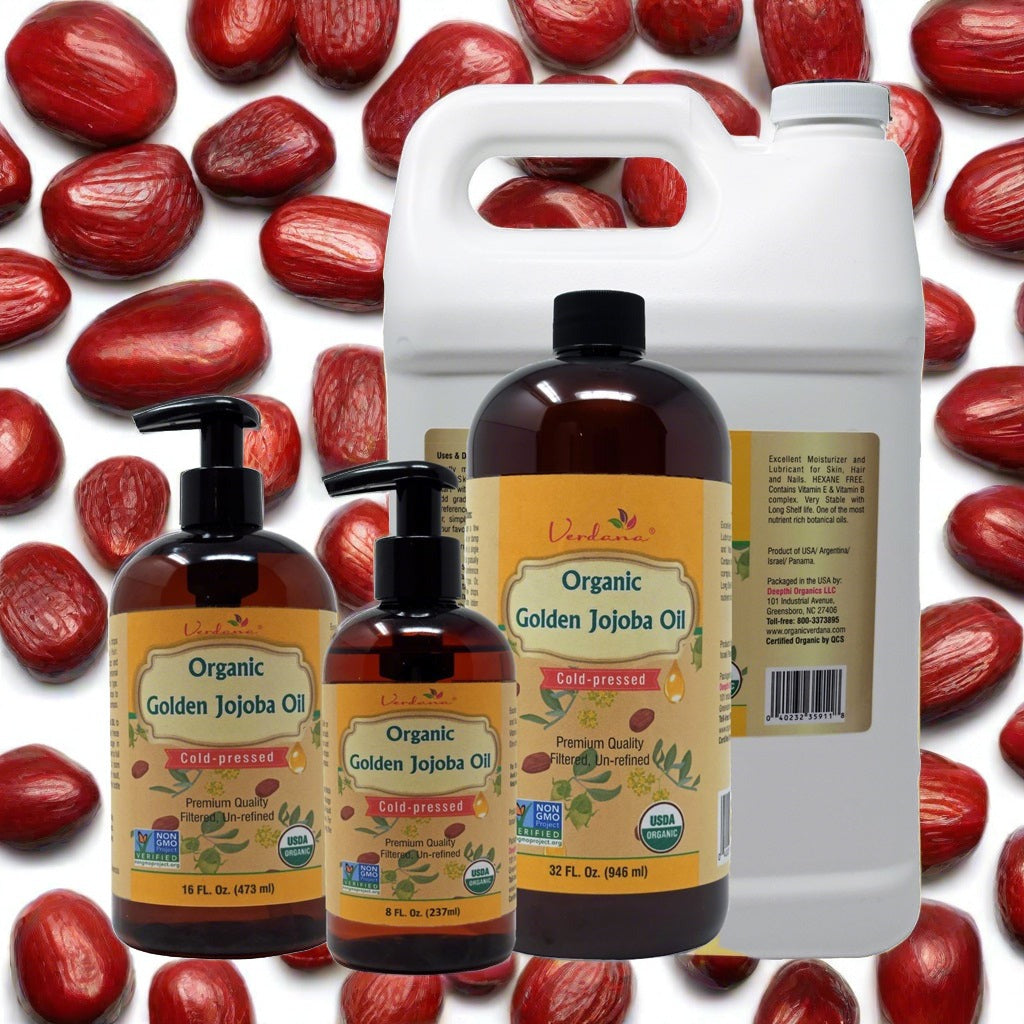 Verdana USDA NOP Certified Organic Golden Jojoba Oil - 5 sizes Organic Verdana Verdana USDA NOP Certified Organic Golden Jojoba Oil - 5 sizes Organic Verdana