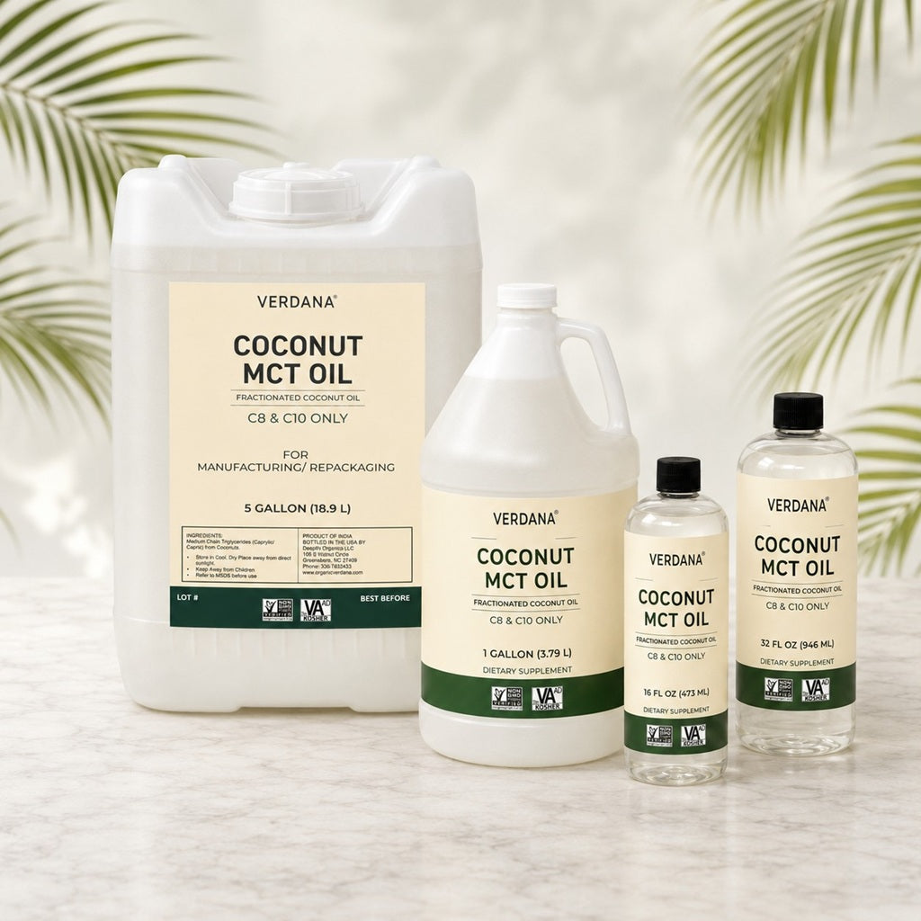 Bulk MCT Oil Supplier | Organic & Conventional Coconut MCT Oil – 1 Gal, 5 Gal & Drums