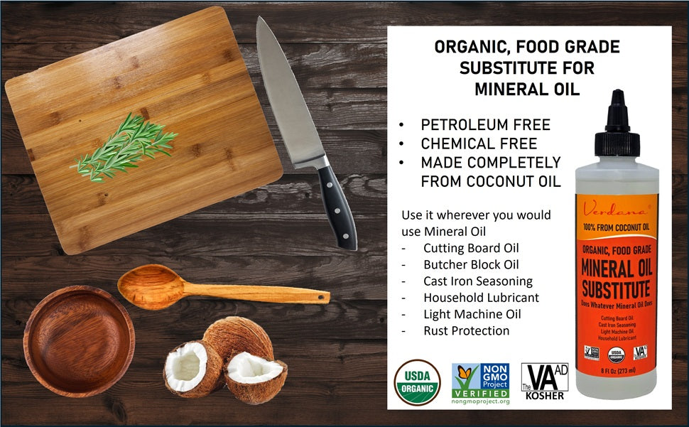 Verdana Organic Mineral Oil Substitute (8 fl oz) – Food-Grade, Non-GMO & Petroleum-Free