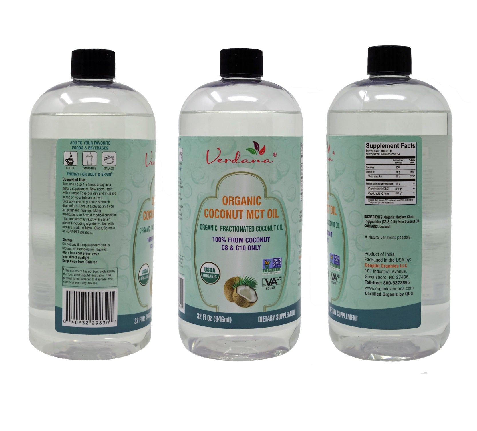 MCT Oil Bulk Wholesale - Choose From 3 Types - Organic Coconut MCT, Regular Coconut MCT and Palm MCT