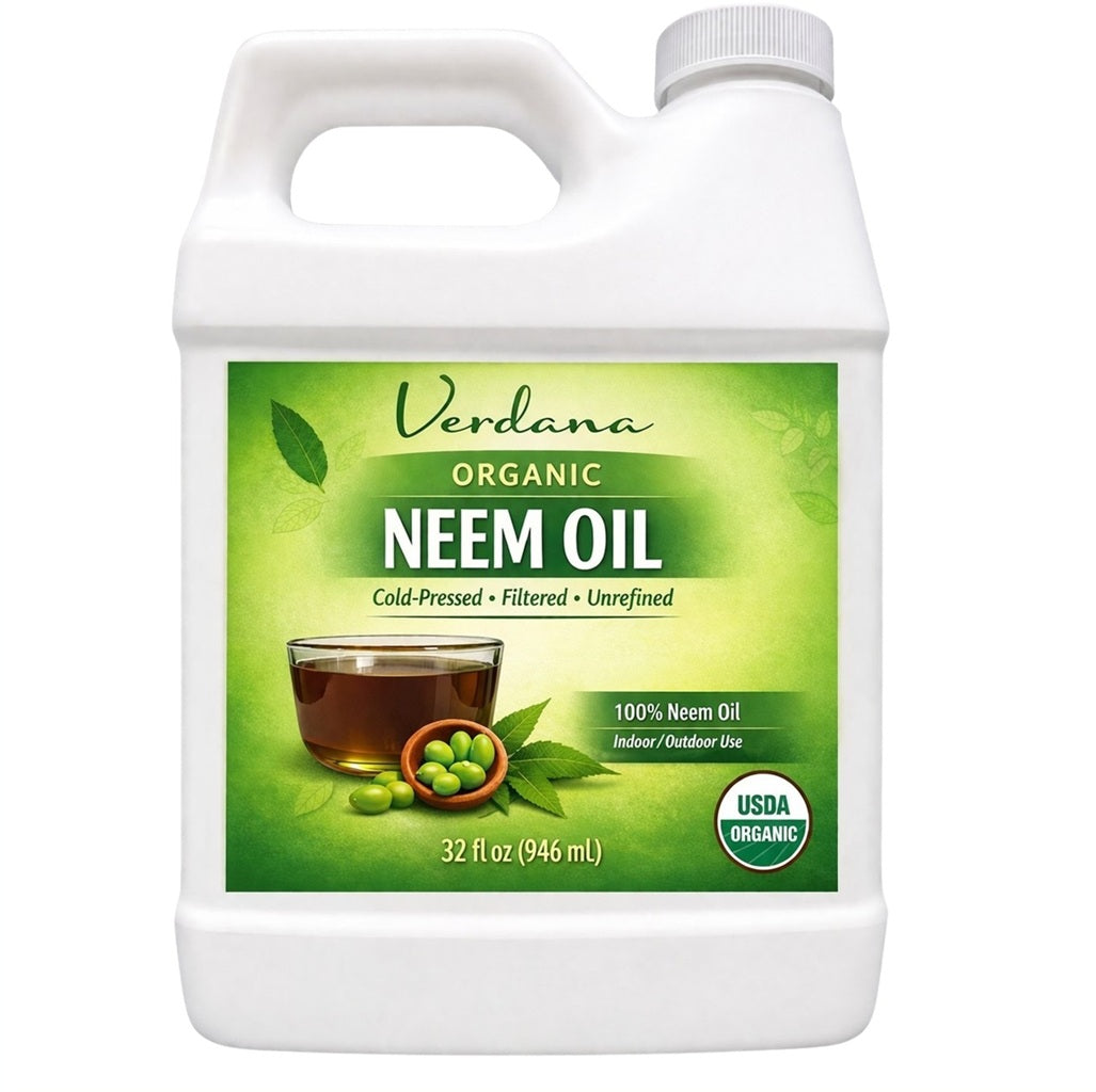 Verdana Organic Neem Oil – Pure, Cold Pressed | Bulk Sizes for Plant Spray, Skin, Hair & Soap Making