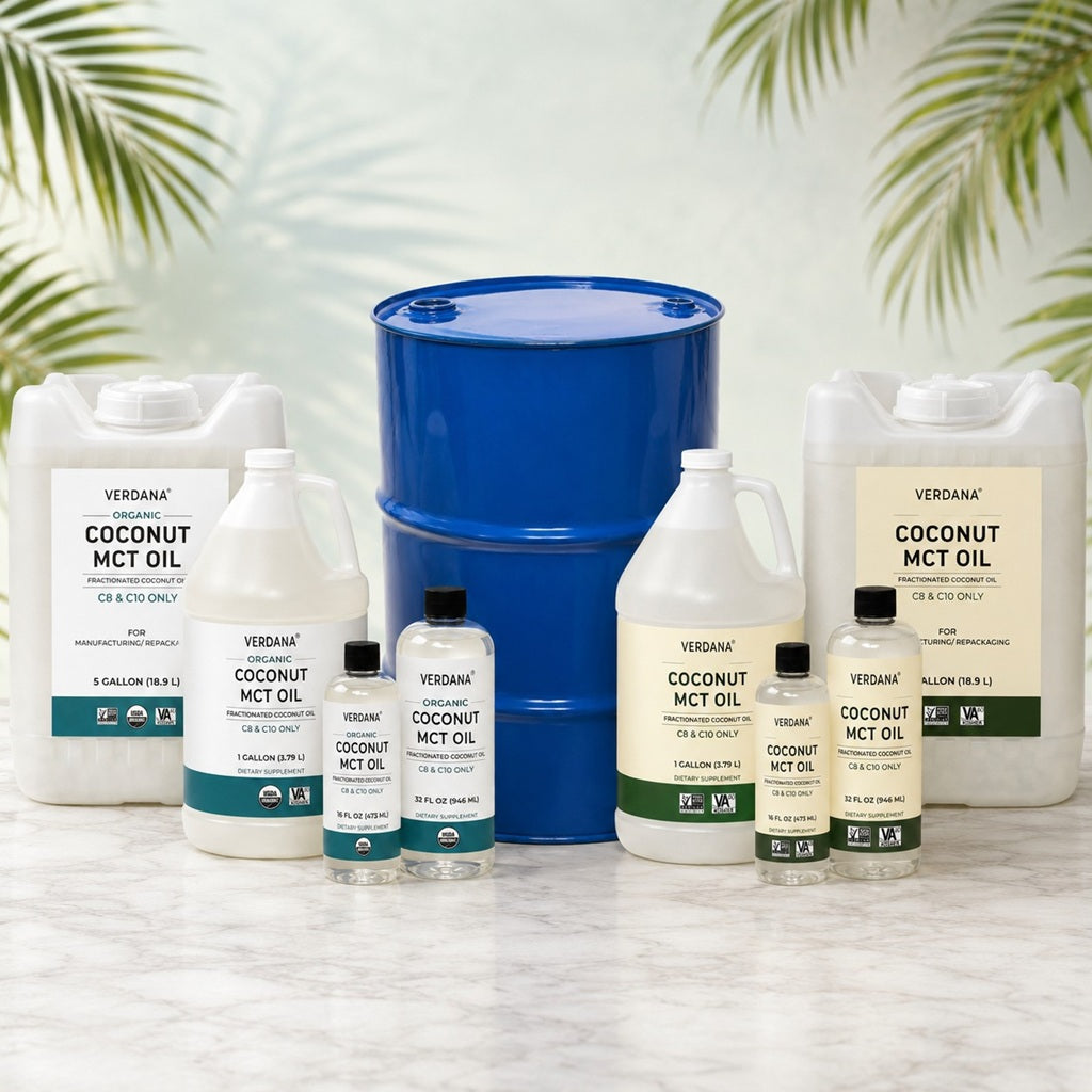 Bulk MCT Oil Supplier | Organic & Conventional Coconut MCT Oil – 1 Gal, 5 Gal & Drums